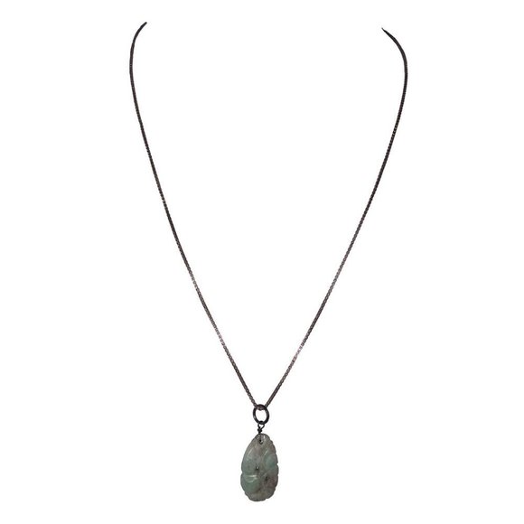 Jade Jewelry Chinese Carved Oblong Jadeite Pendant And Sterling Poshmark